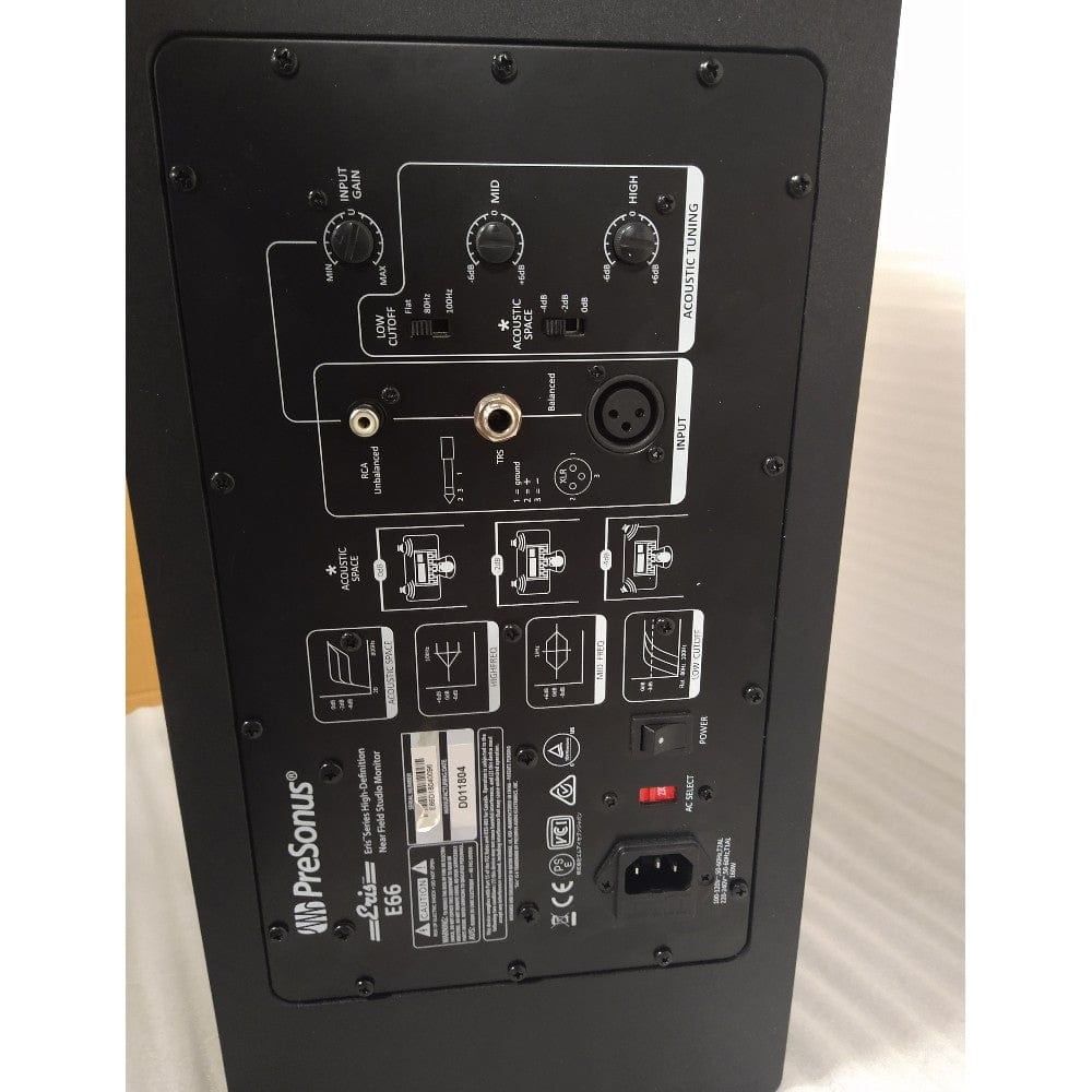 presonus monitor speakers presonus eris e66 studio monitors - single - open box b stock