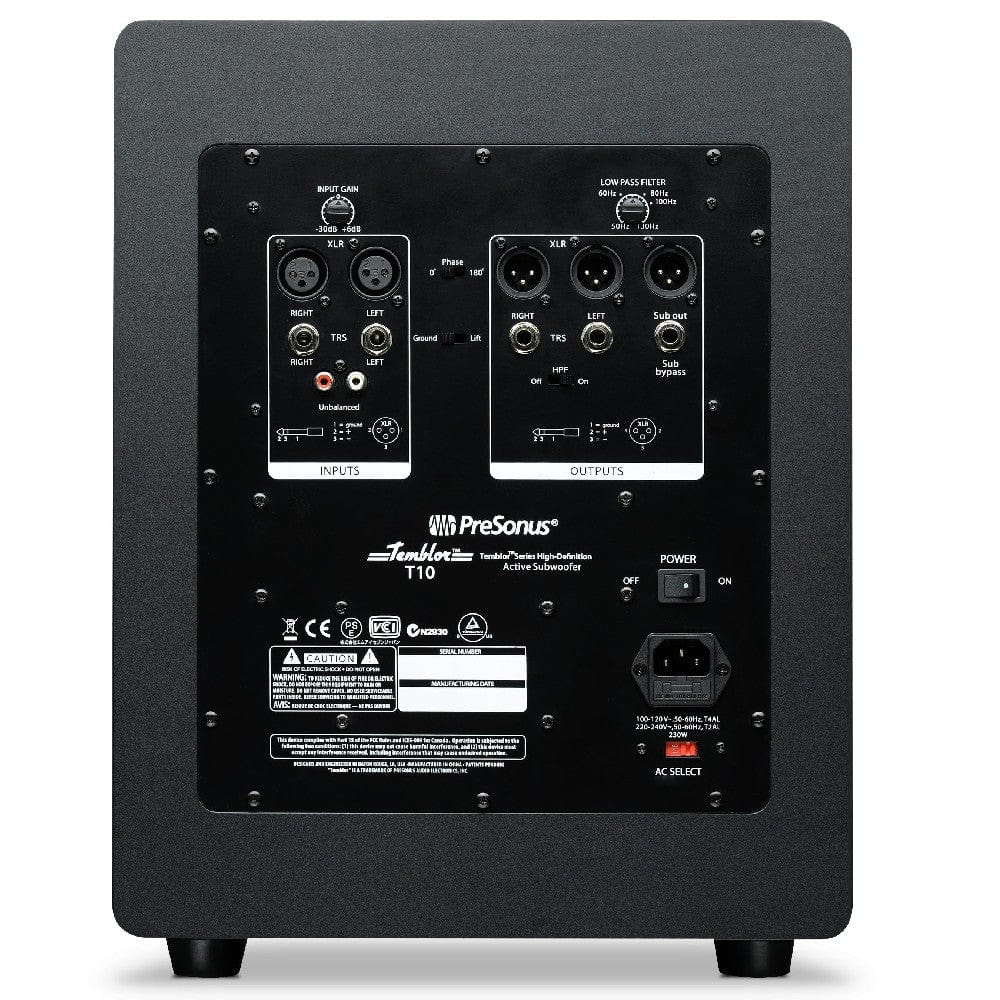 presonus subwoofers presonus temblor t10 subwoofers