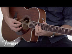Fender PM-3 Triple-0 All-Mahogany 6-String Acoustic Guitar with Case- Natural