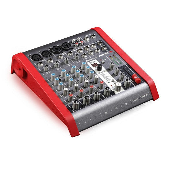 proel analog mixers proel m602fx compact 6-channel 2-bus mixer