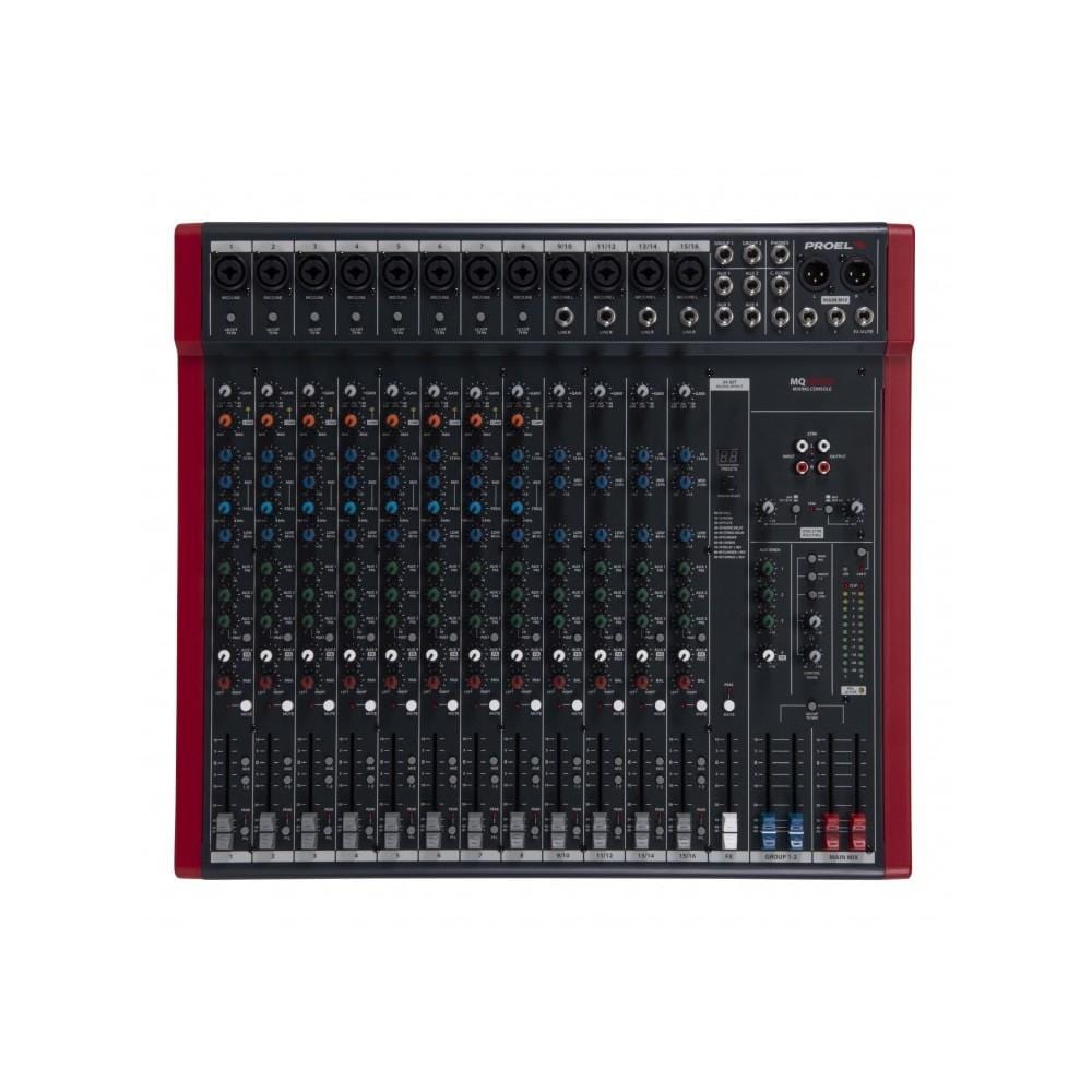 proel analog mixers proel mq16usb 12 channel compact mixer with fx and usb