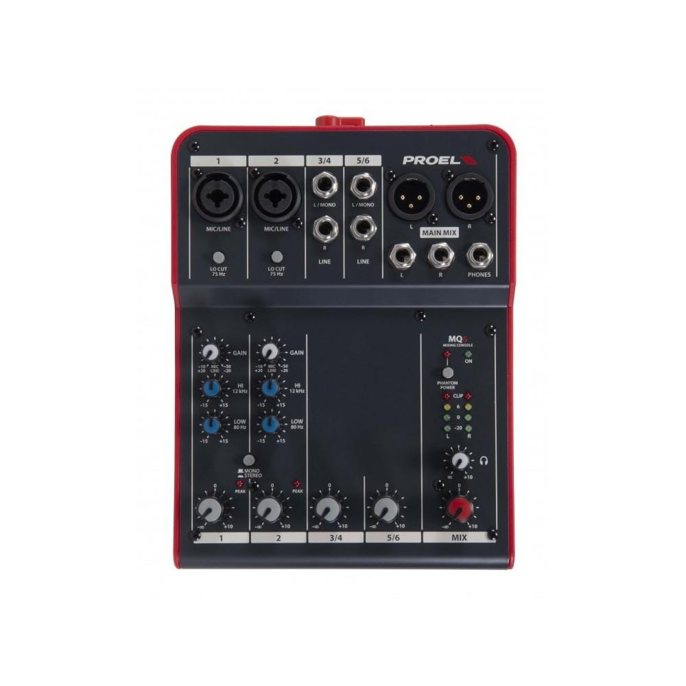 proel analog mixers proel mq6 compact 6 channel analog mixer