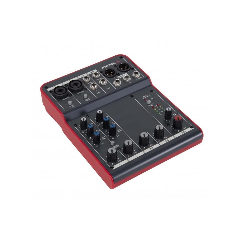 proel analog mixers proel mq6 compact 6 channel analog mixer
