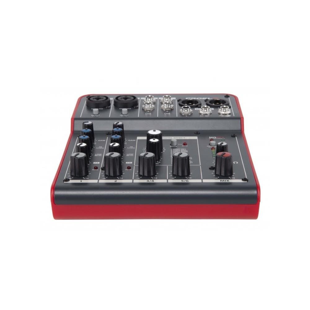 proel analog mixers proel mq6fx compact 6 channel analog mixer with fx