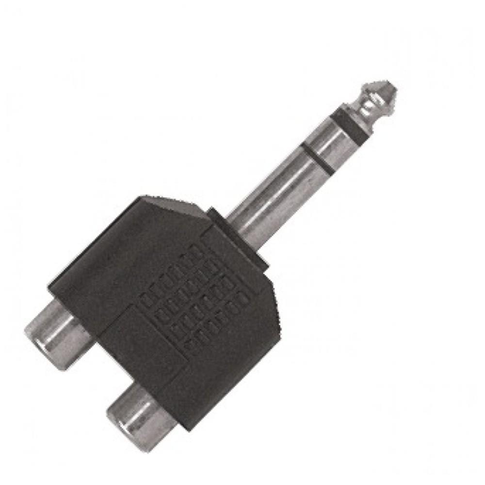 proel cables and connectors proel at250 abs adapter 2 rca female sockets 6.3 mm stereo jack male plug