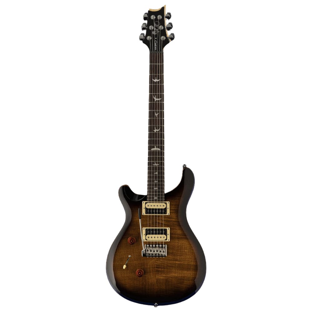 prs electric guitars black gold burst prs 2022 se custom 24 lefty 6 string electric guitar #color_black-gold-burst