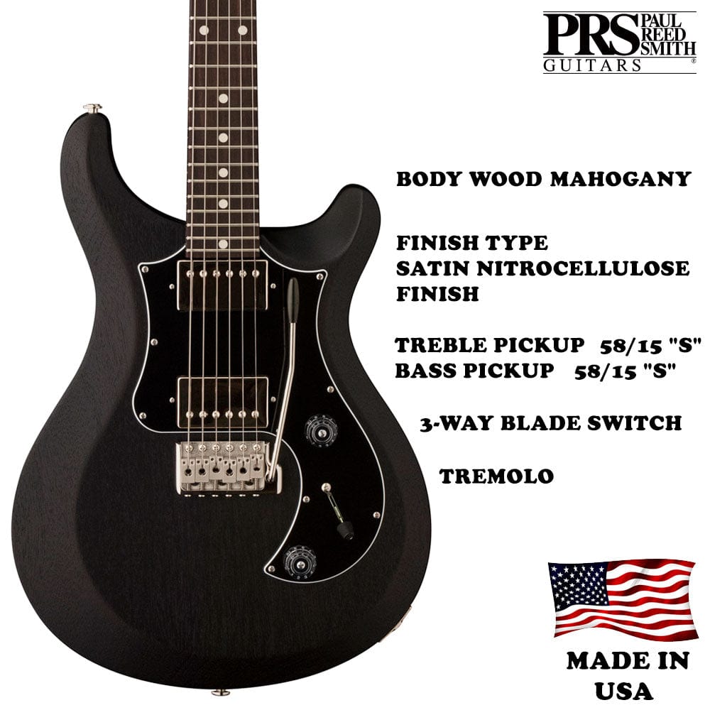 prs electric guitars prs s2 standard 24 satin 6-strings electric guitar with gigbag #color_charcoal-satin-nitro