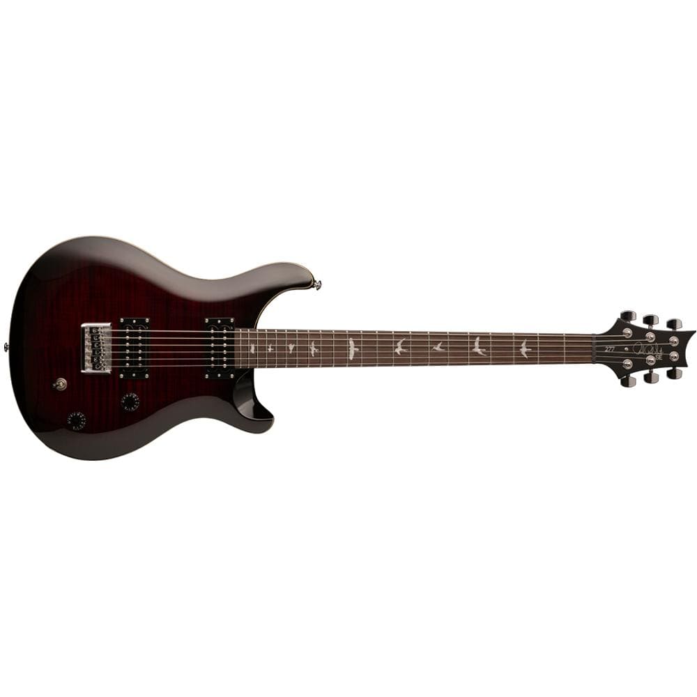 prs electric guitars prs se 277 baritone 2018 6-string electric guitar - rosewood fretboard - fire red burst