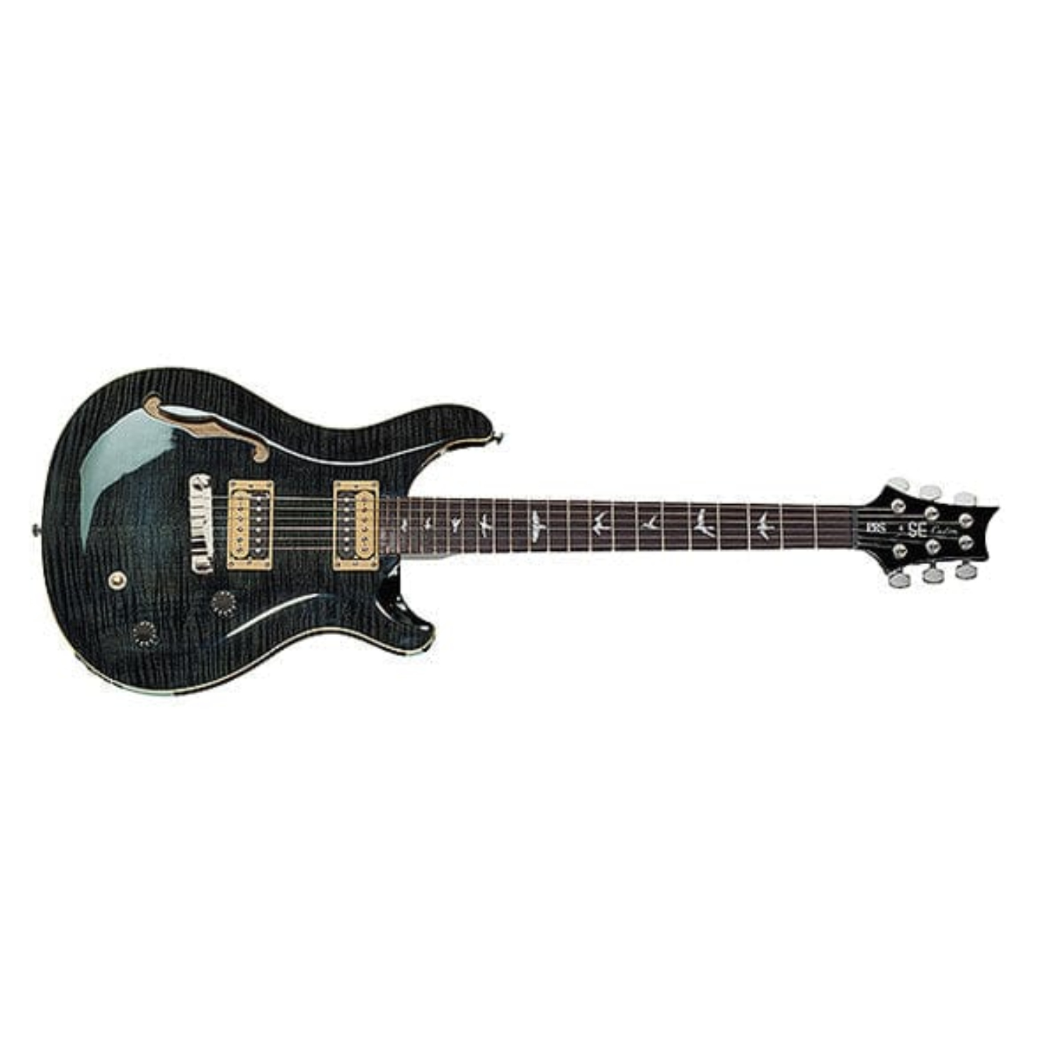 prs hollow & semi-hollow electric guitars grey black prs se custom 22 semi hollow electric guitar #color_grey-black