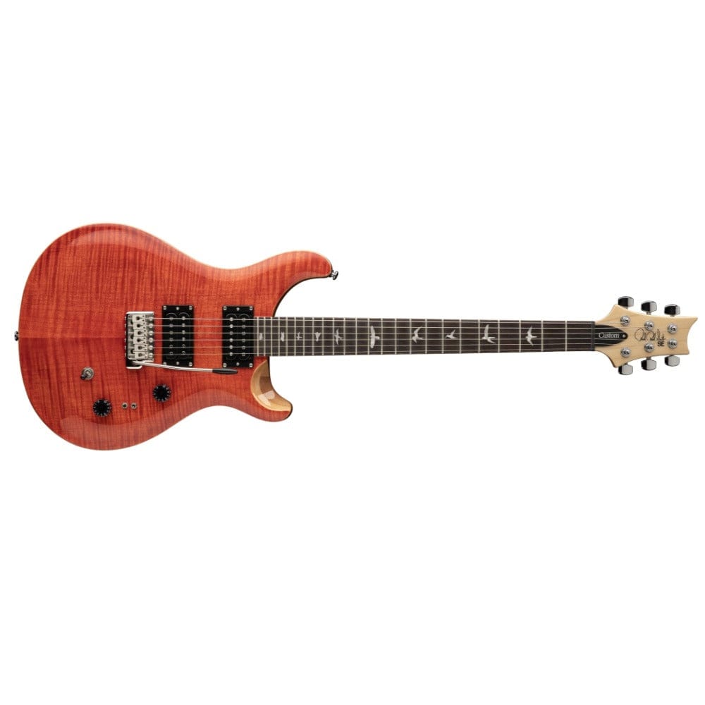 prs electric guitars prs se custom 24-08 6 string electric guitar with gigbag #color_blood-orange