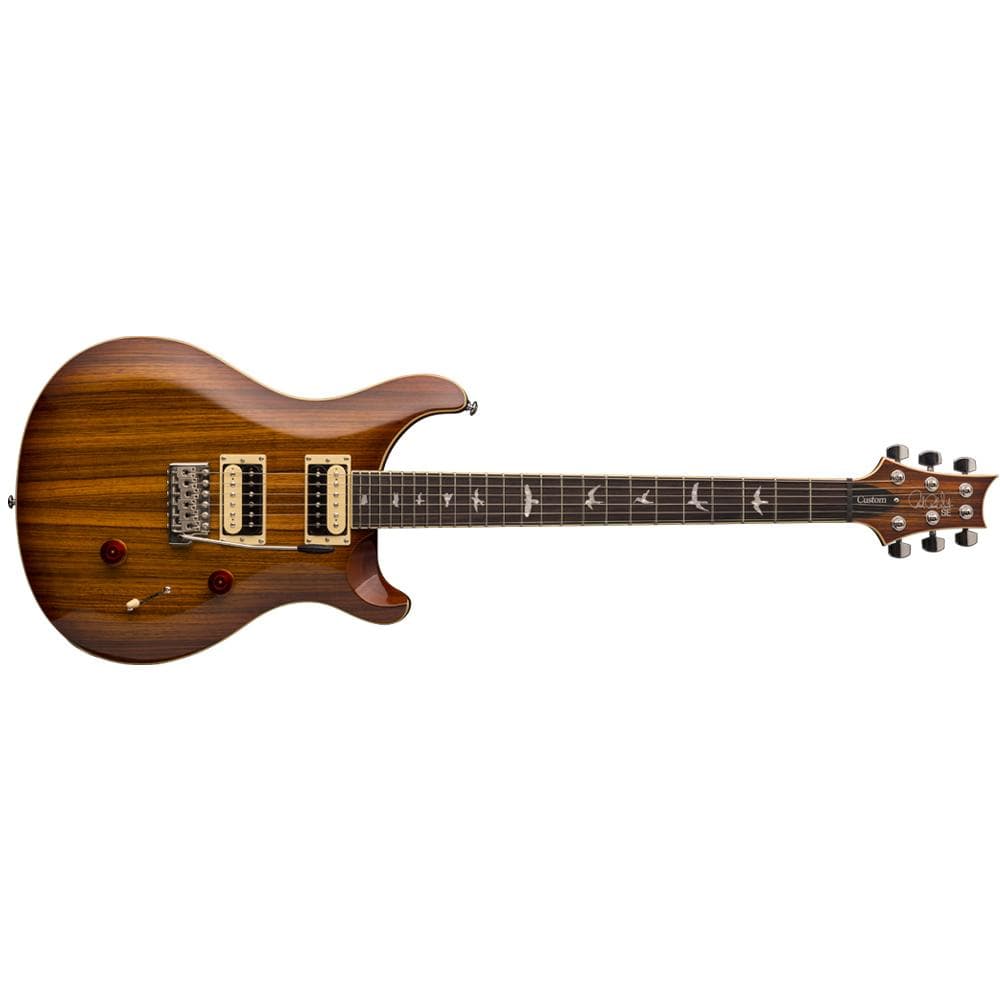 prs electric guitars prs se custom 24 2018 series 6-string electric guitar - zebrawood - rosewood fretboard - vintage sunburst