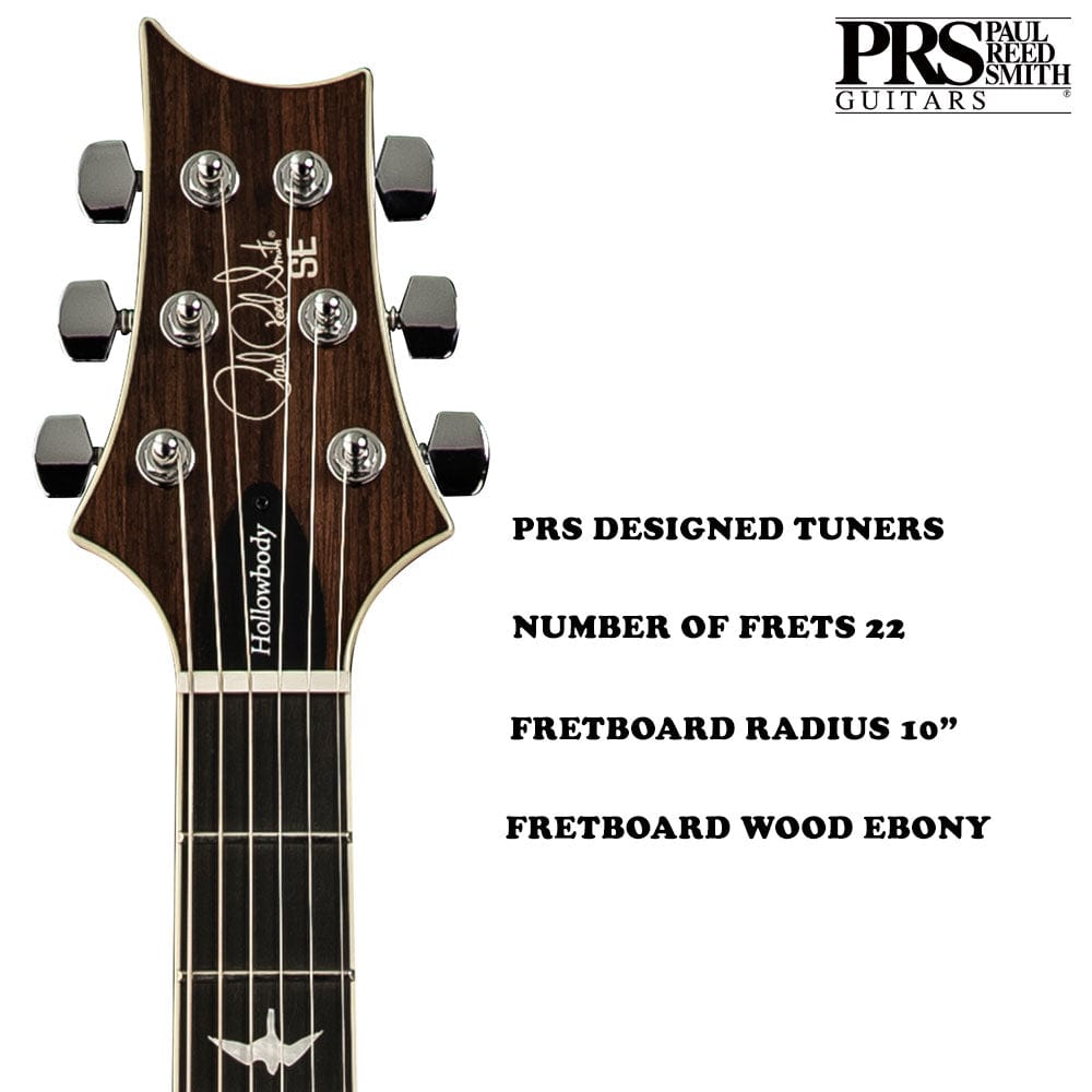 prs electric guitars prs se hollowbody ii 6 string electric guitar with case #color_faded-blue-burst