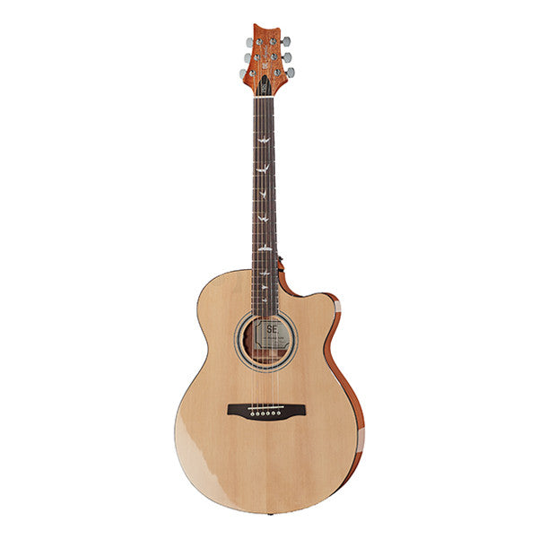 prs electro acoustic guitars prs se a20e angelus with case cutaway electro acoustic guitar - natural