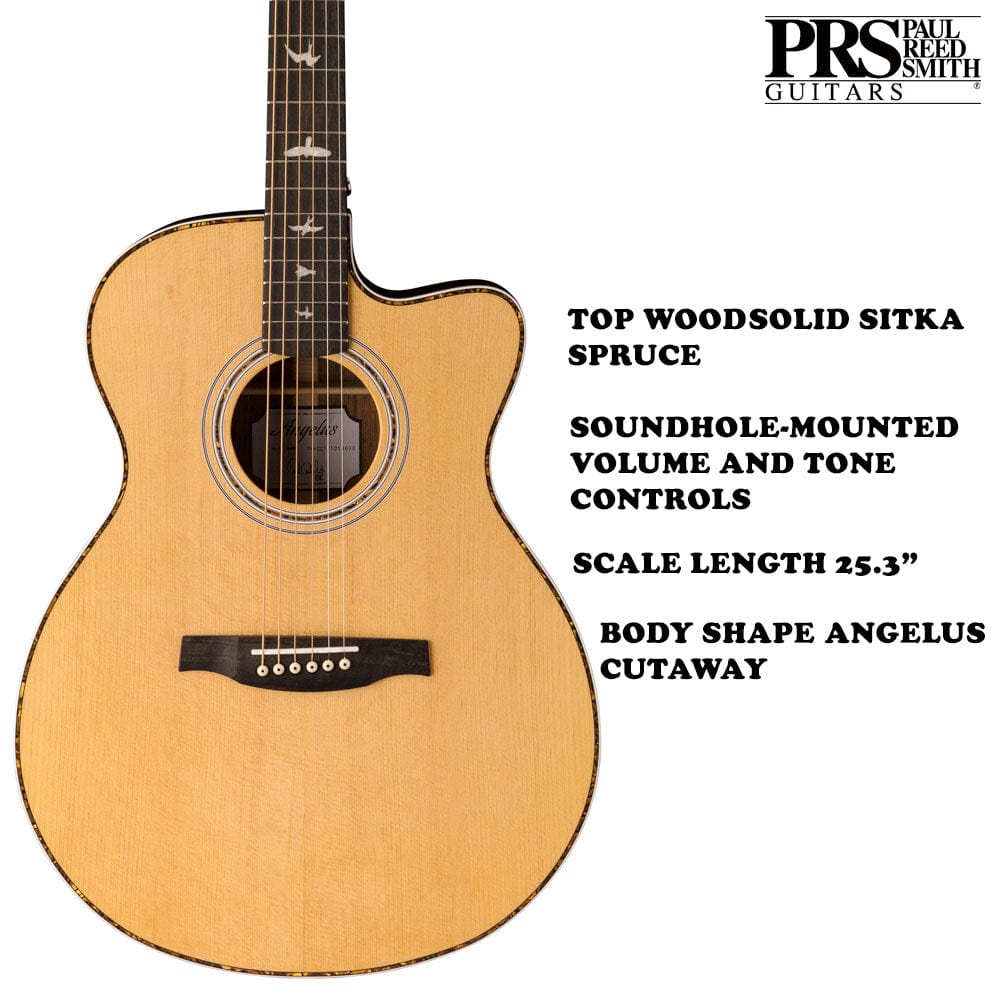 prs electro acoustic guitars prs se a40e angelus cutaway 6-strings electro acoustic guitar with case #color_natural