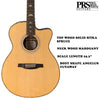 PRS Electro Acoustic Guitars PRS SE AX20E Angelus Cutaway 6-Strings Electro Acoustic Guitar With Gigbag- Natural