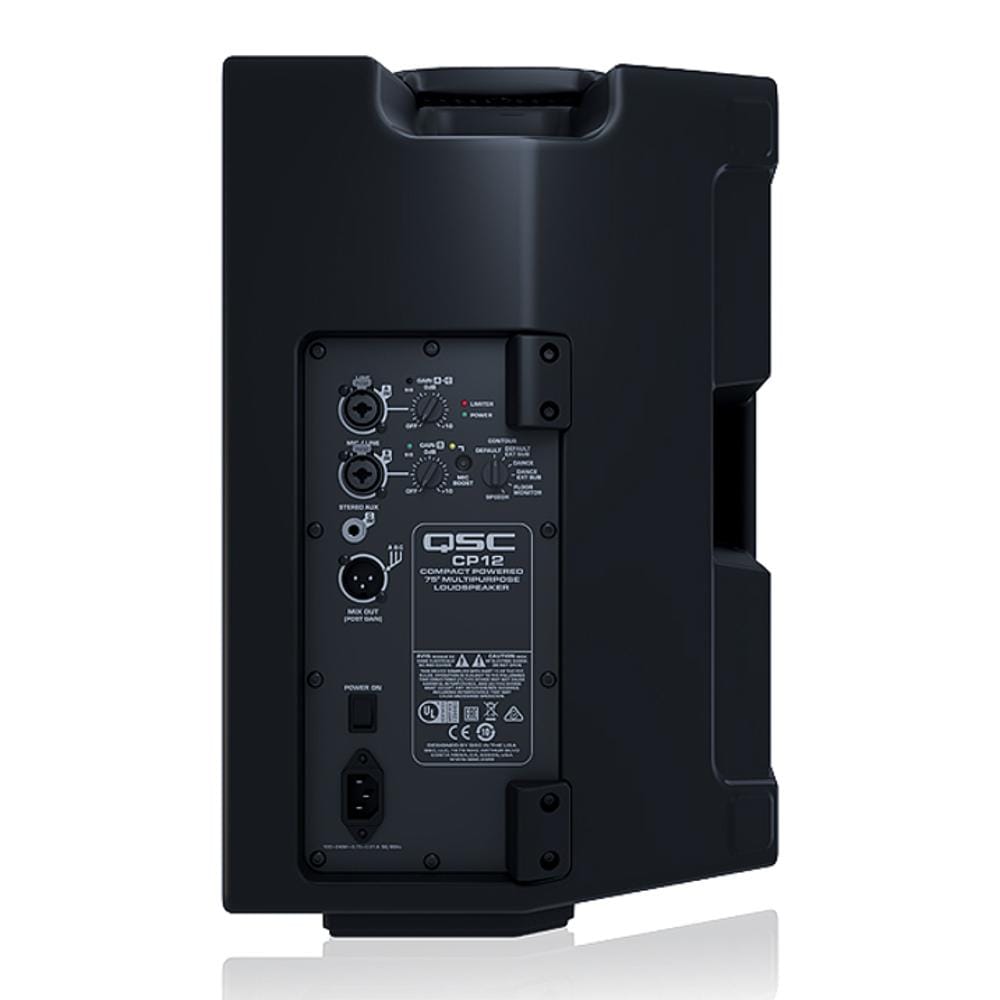 qsc active pa speakers black qsc cp12 12 inch 1000 watt compact powered loudspeaker