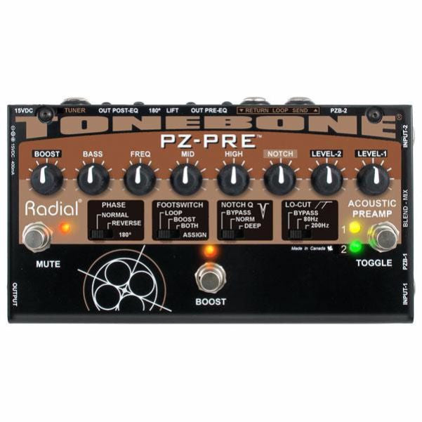 radial engineering effect pedals pz-pre acoustic guitar pedal