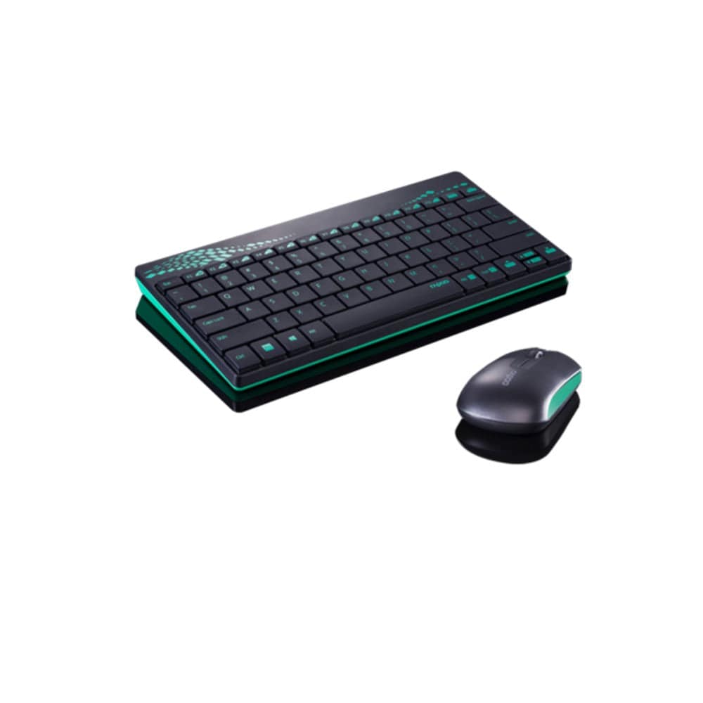 rapoo keyboard and mouse combo green rapoo 8000 wireless optical mouse & keyboard combo #color_green
