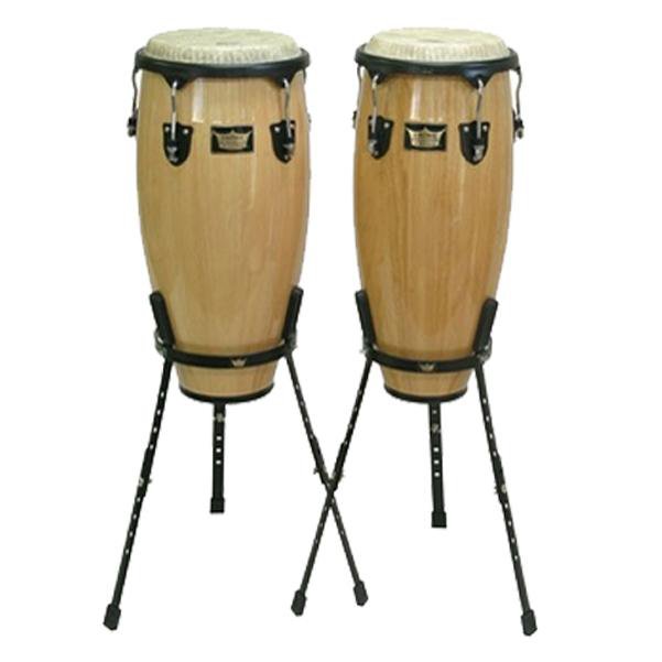 remo congas remo cr-p110-00 crown percussion 10-inch x 11-inch conga set with stand - natural