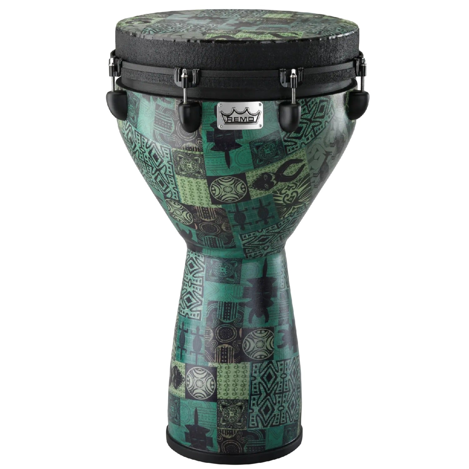 Remo Djembes Remo Designer Series Key Tuned 14inch X 25inch Green Kinte Djembe DJ-0014-32
