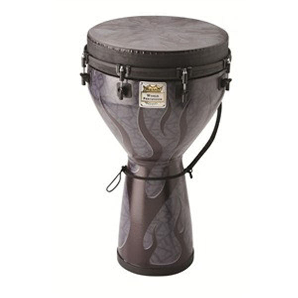 remo djembes remo dj-0014-35 djembe - 14inch designer series key-tuned shadow flame