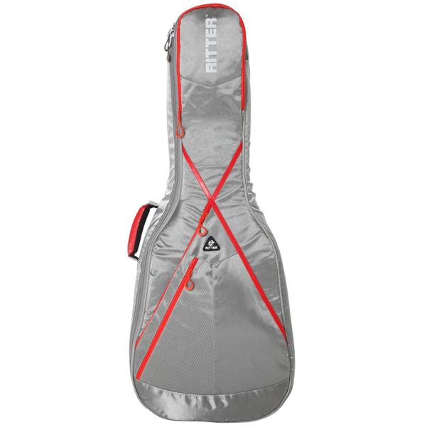 ritter acoustic guitar gigbags silver grey/racing red ritter rgp8-d dreadnought acoustic guitar gigbag #color_silver-grey-racing-red