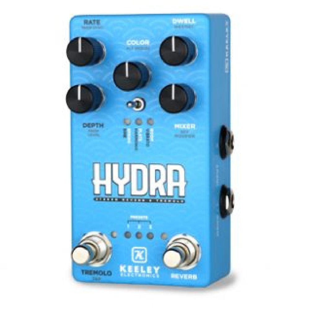 robert keeley effect pedals blue keeley electronics hydra stereo reverb and tremolo effect pedal