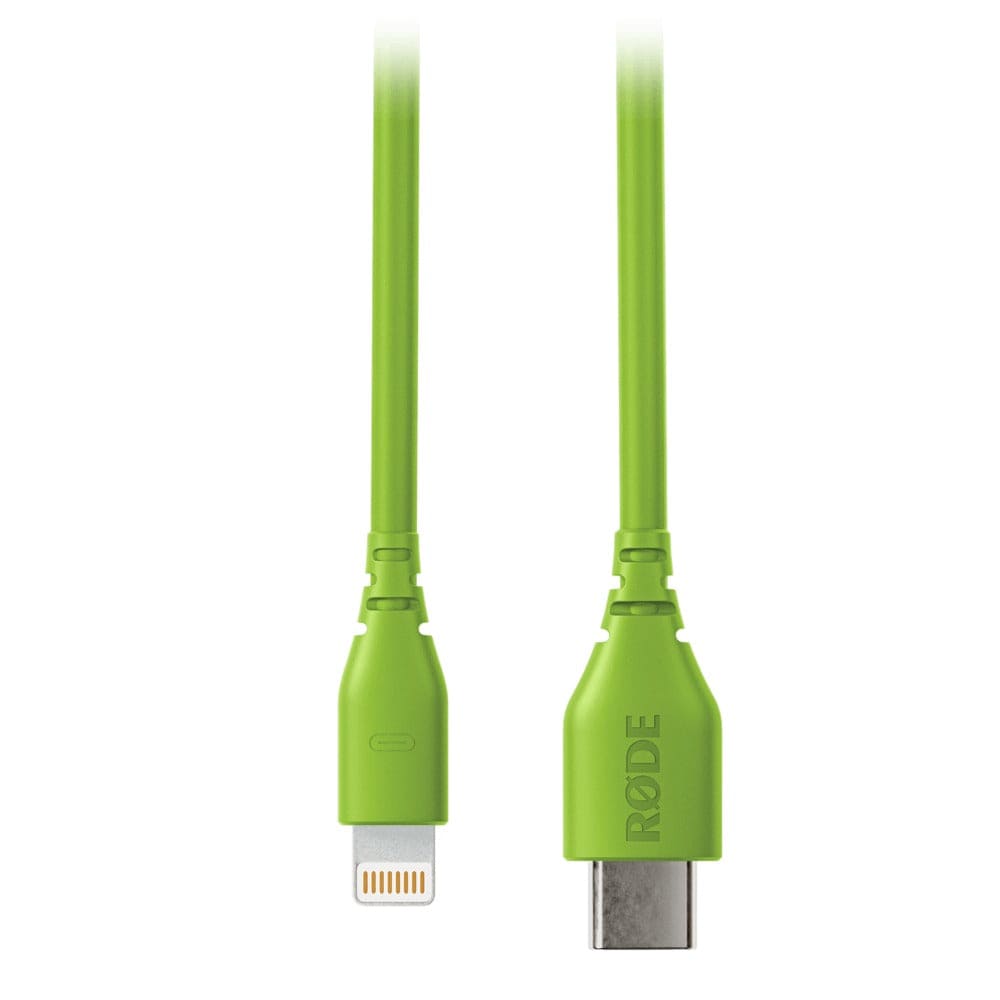 rode cables and connectors green rode sc 21 30cm usb-c lightning cable #color_green