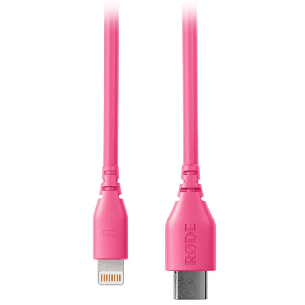 rode cables and connectors pink rode sc 21 30cm usb-c lightning cable #color_pink