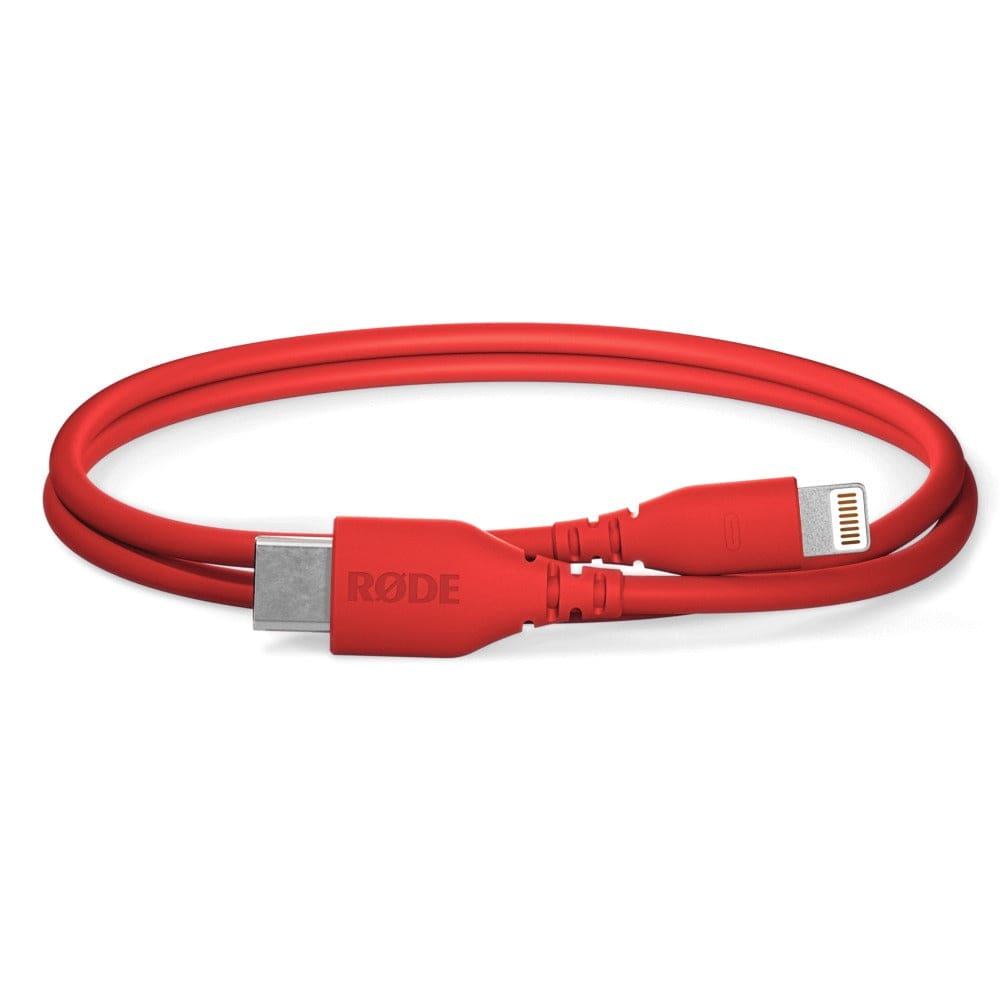 rode cables and connectors rode sc 21 30cm usb-c lightning cable #color_red