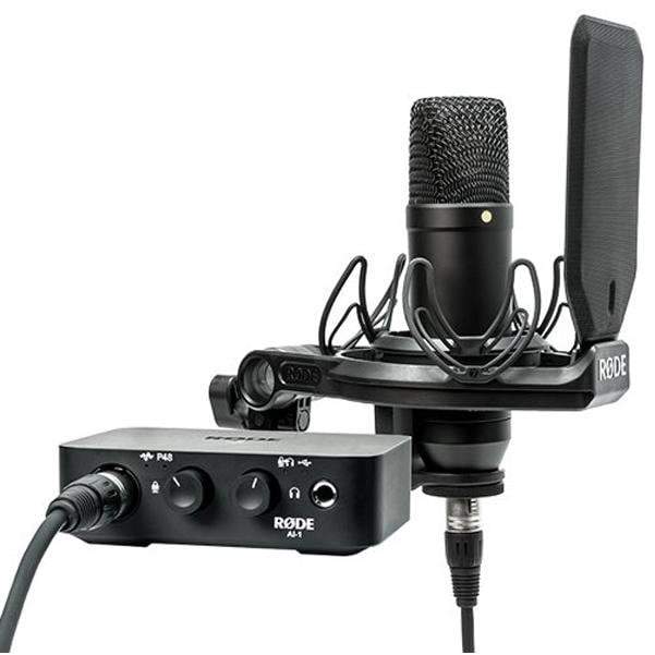 rode condenser microphones rode nt1 condenser microphone & one-channel usb audio interface pack