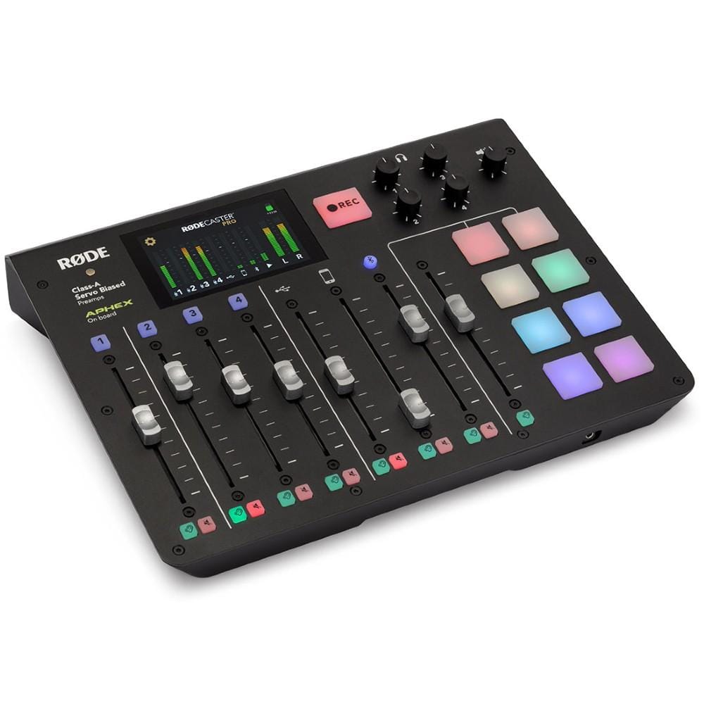 rode pre amps rode caster pro integrated podcast production studio - black