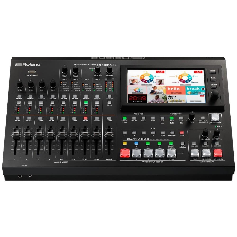 roland analog mixers roland vr-50hdmk2 multi-format av mixer with usb 3.0 streaming