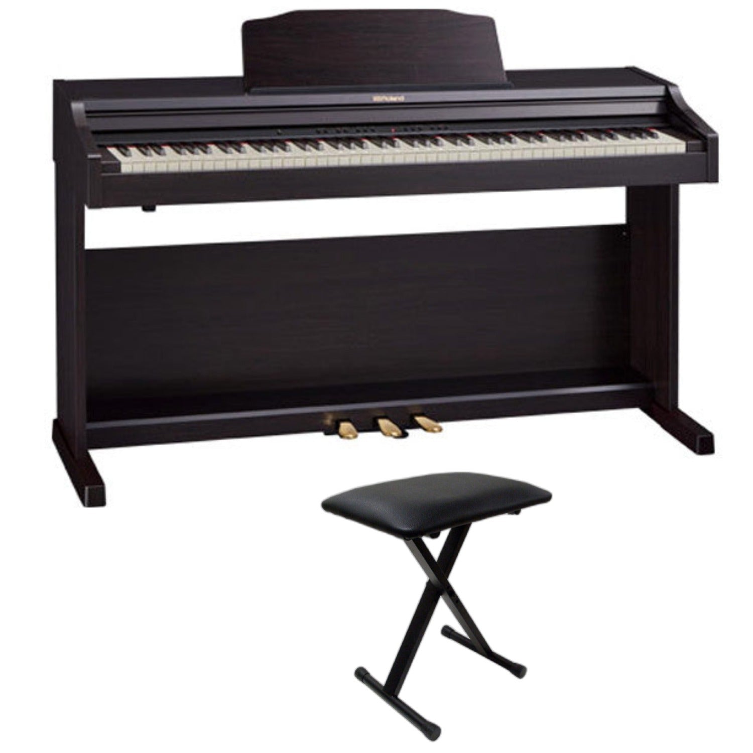 Roland Digital Pianos Contemporary Rosewood / Piano with Stand & Bench Roland RP501R 88-Key Digital Piano with Stand