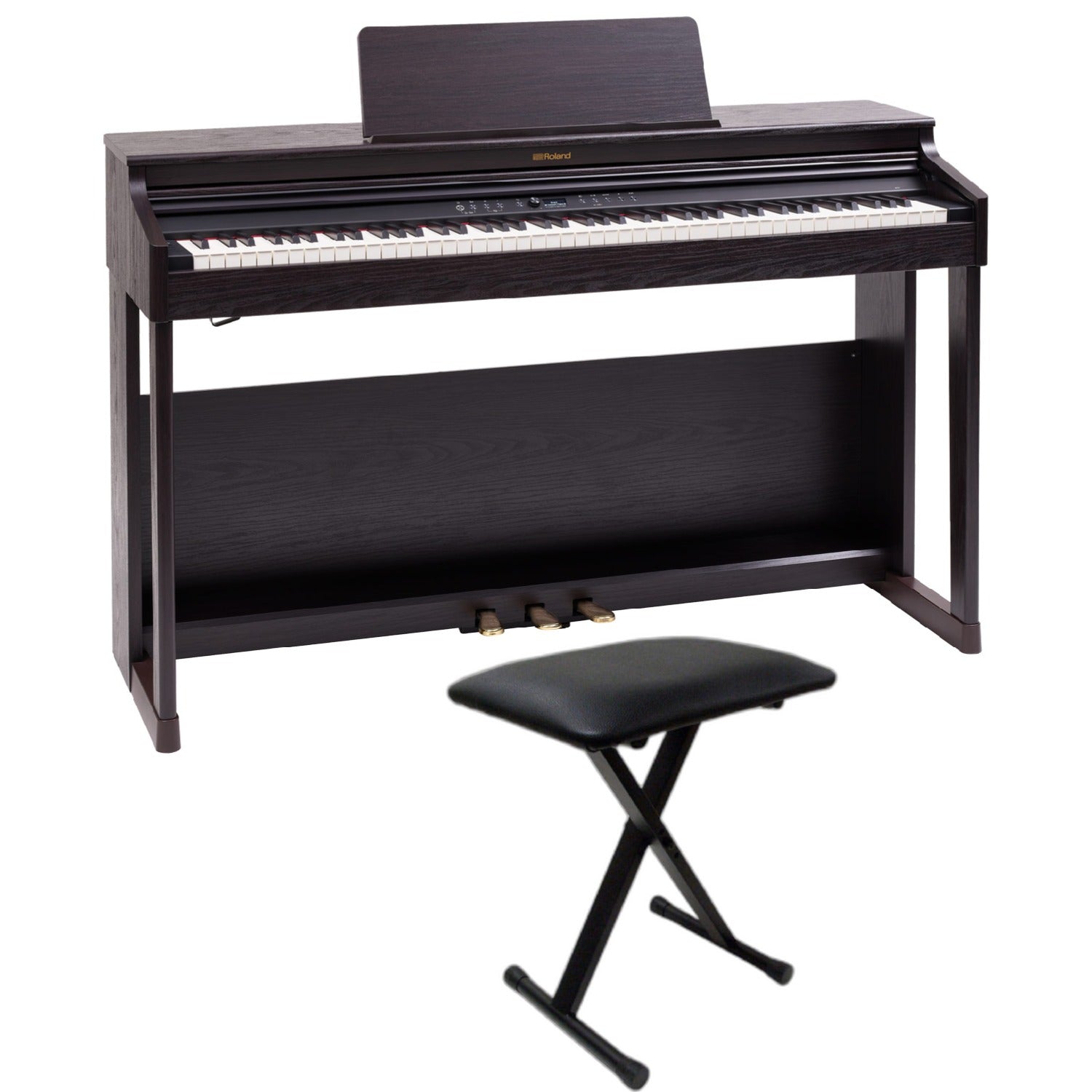 Roland Digital Pianos Dark Rosewood / Piano with Stand & Bench Roland RP701 88 Keys Digital Piano #color_dark-rosewood,style_piano-with-stand-&-bench