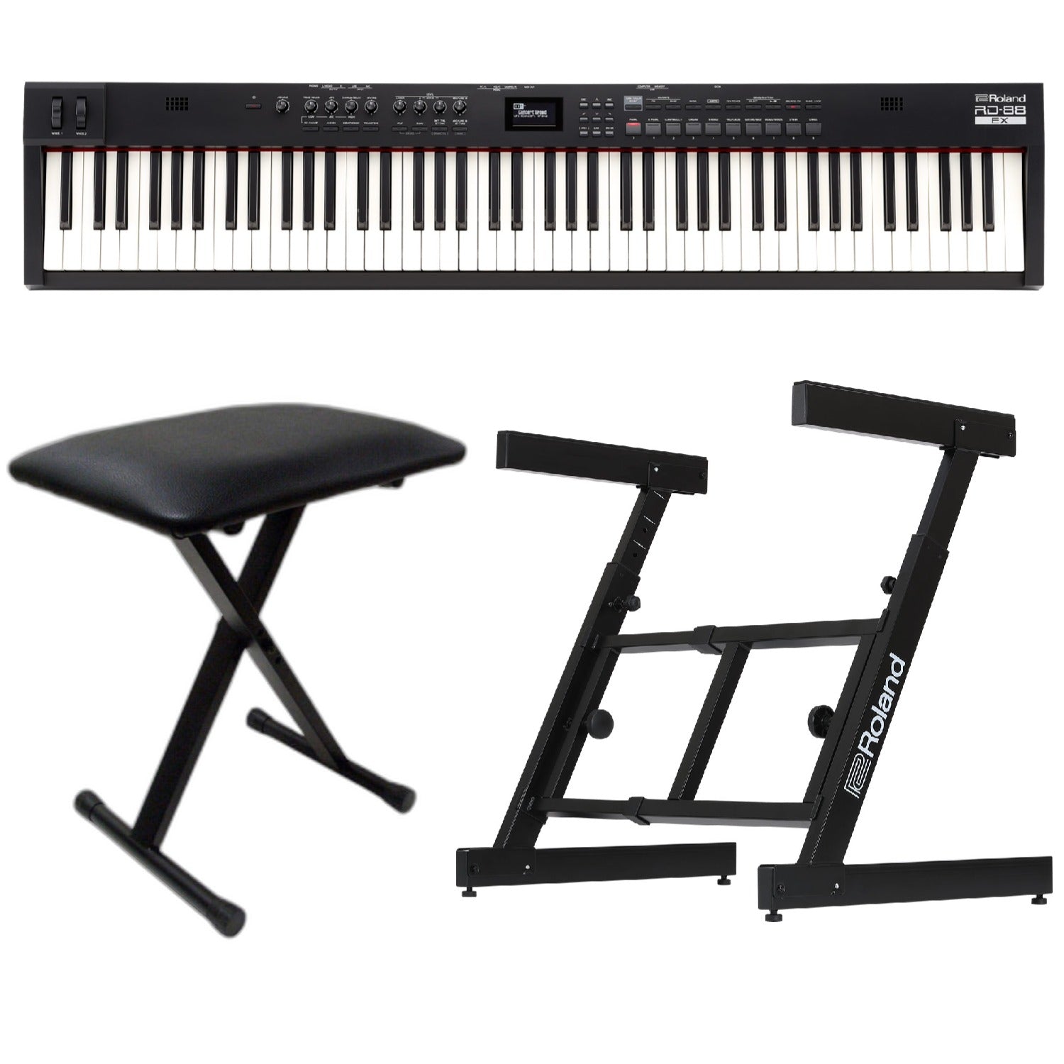 Roland Digital Pianos Piano with Stand & Bench Roland RD-88 EX Stage Digital Piano