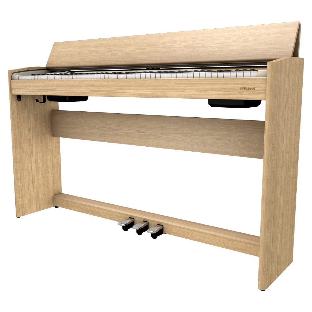 roland digital pianos roland f701 88 keys digital piano #color_light-oak,style_piano-with-stand