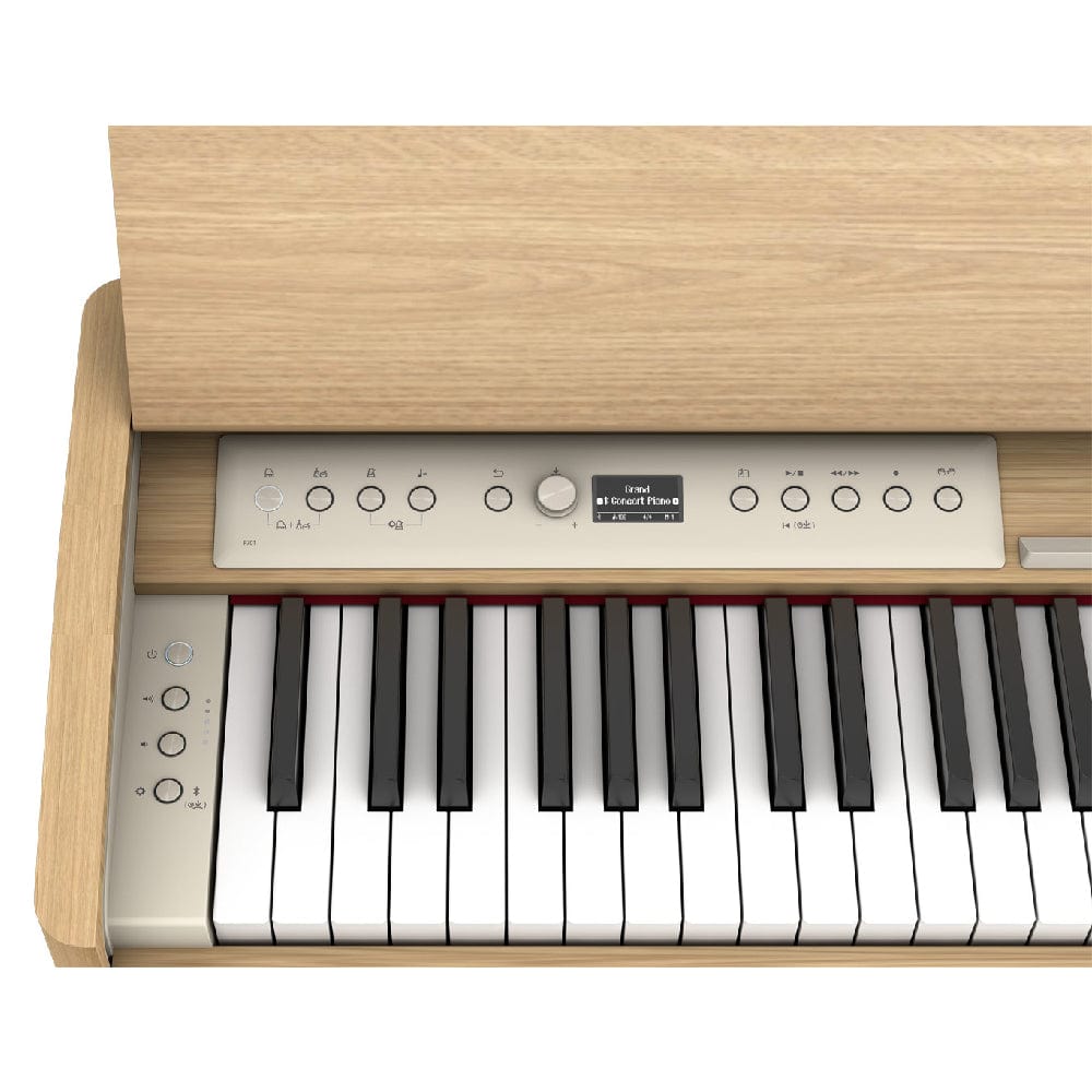 roland digital pianos roland f701 88 keys digital piano #color_light-oak,style_piano-with-stand