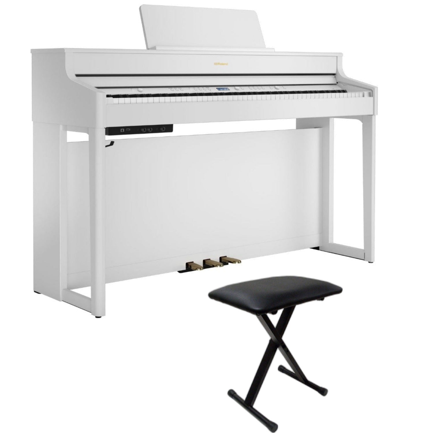 Roland Digital Pianos White / Piano with Stand & Bench Roland HP-702 88 Key Digital Piano with Stand #color_white,style_piano-with-stand-&-bench