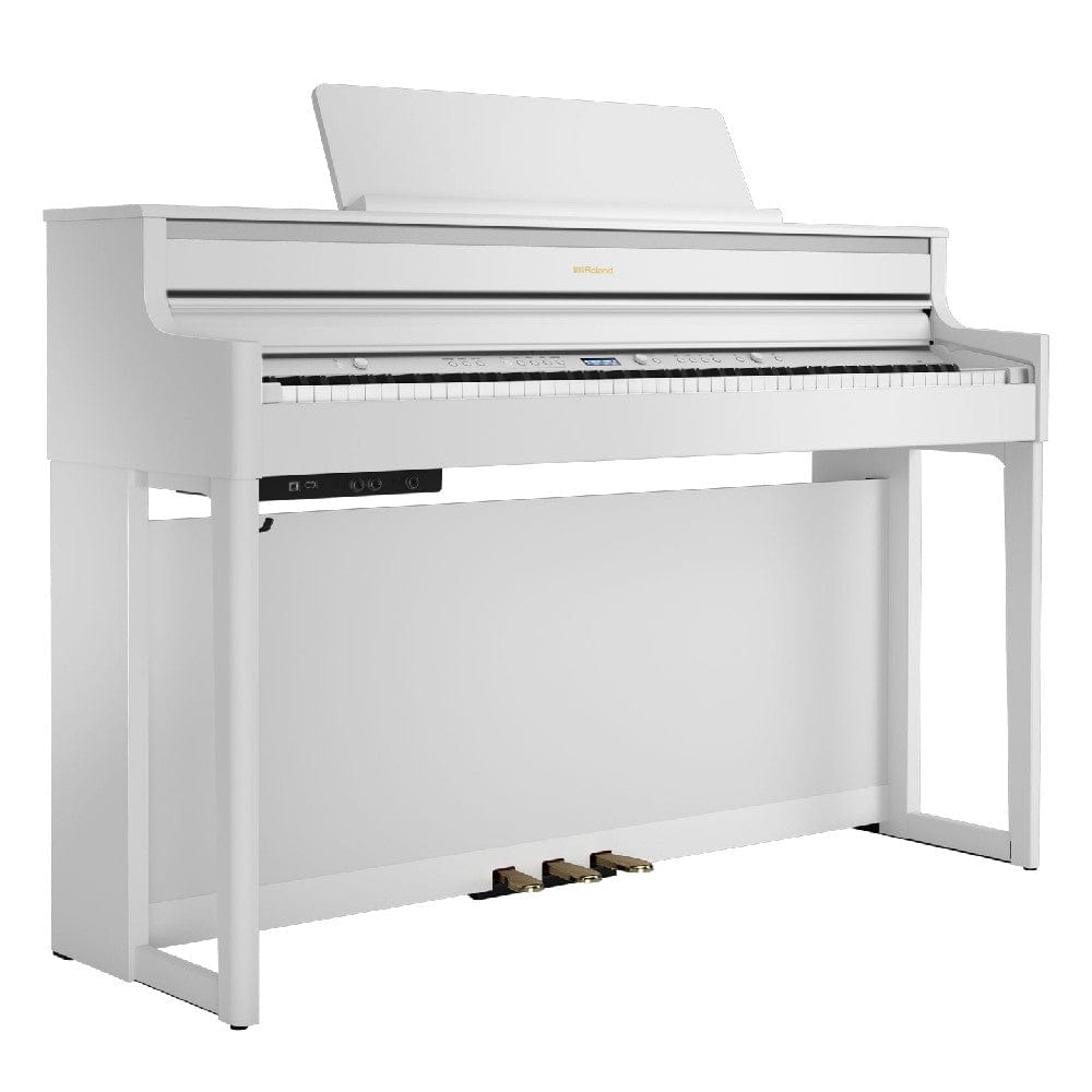 roland digital pianos white roland hp704 digital piano with stand #color_white,style_piano-with-stand
