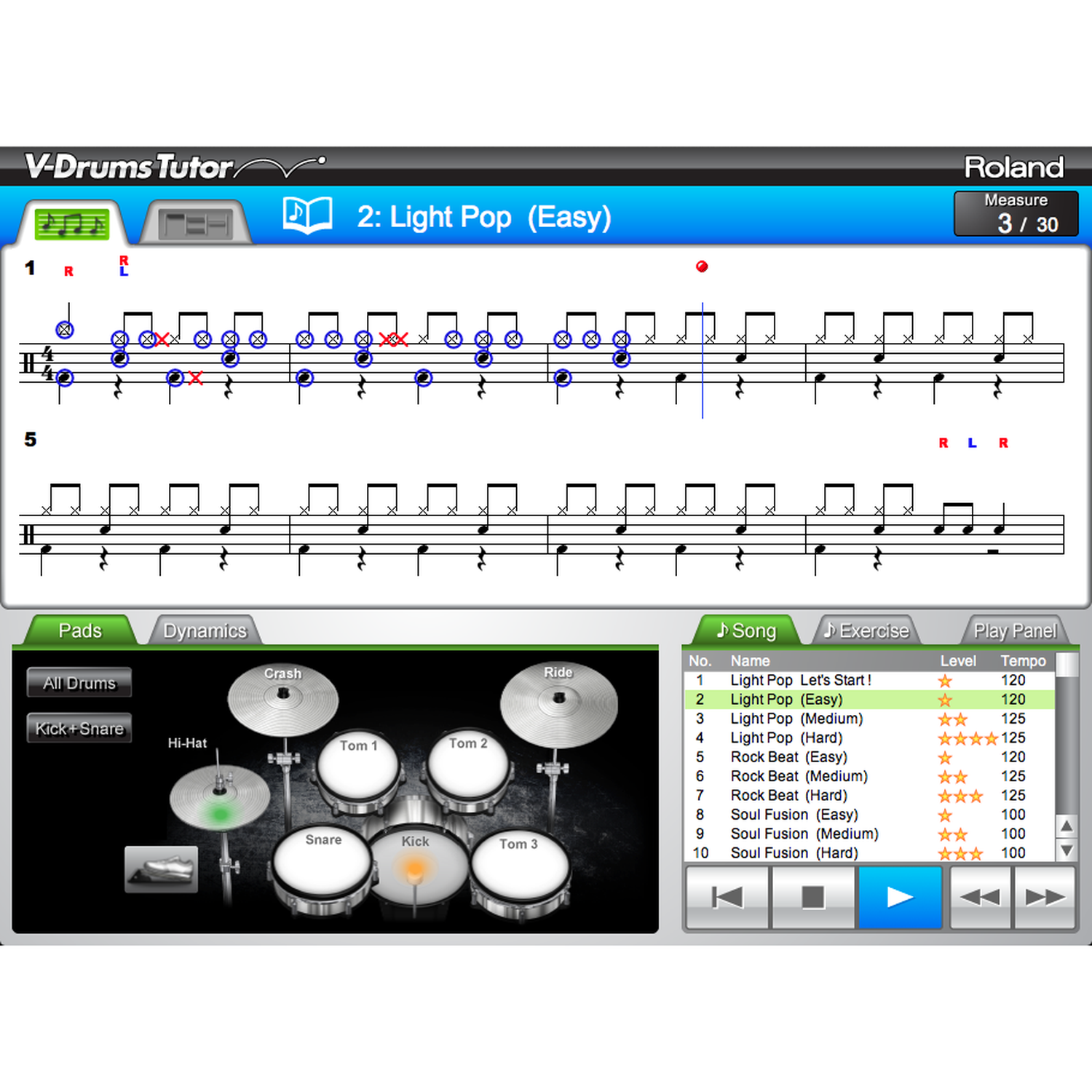 Roland Drum Percussion Instruction Roland DT-1 V-Drums Tutor