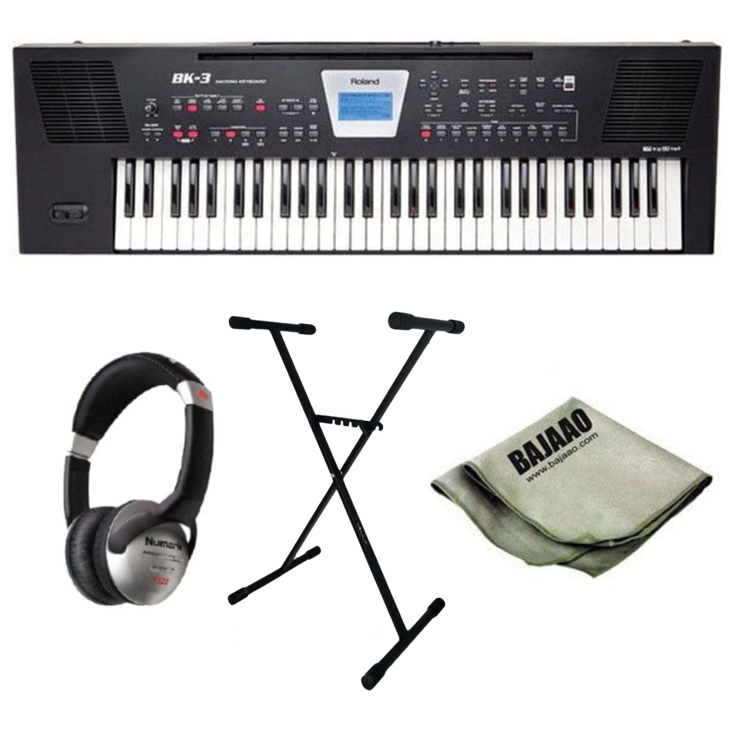 Roland Keyboard Bundles Roland BK-3 61-Key Backing Keyboard - Black Deluxe Bundle