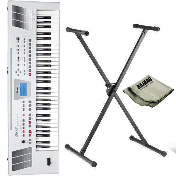 roland keyboard bundles roland bk-3 61-key backing keyboard - white standard bundle