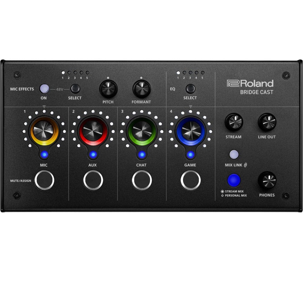 roland mixer amplifiers roland bridgecast sound dual bus gaming mixer