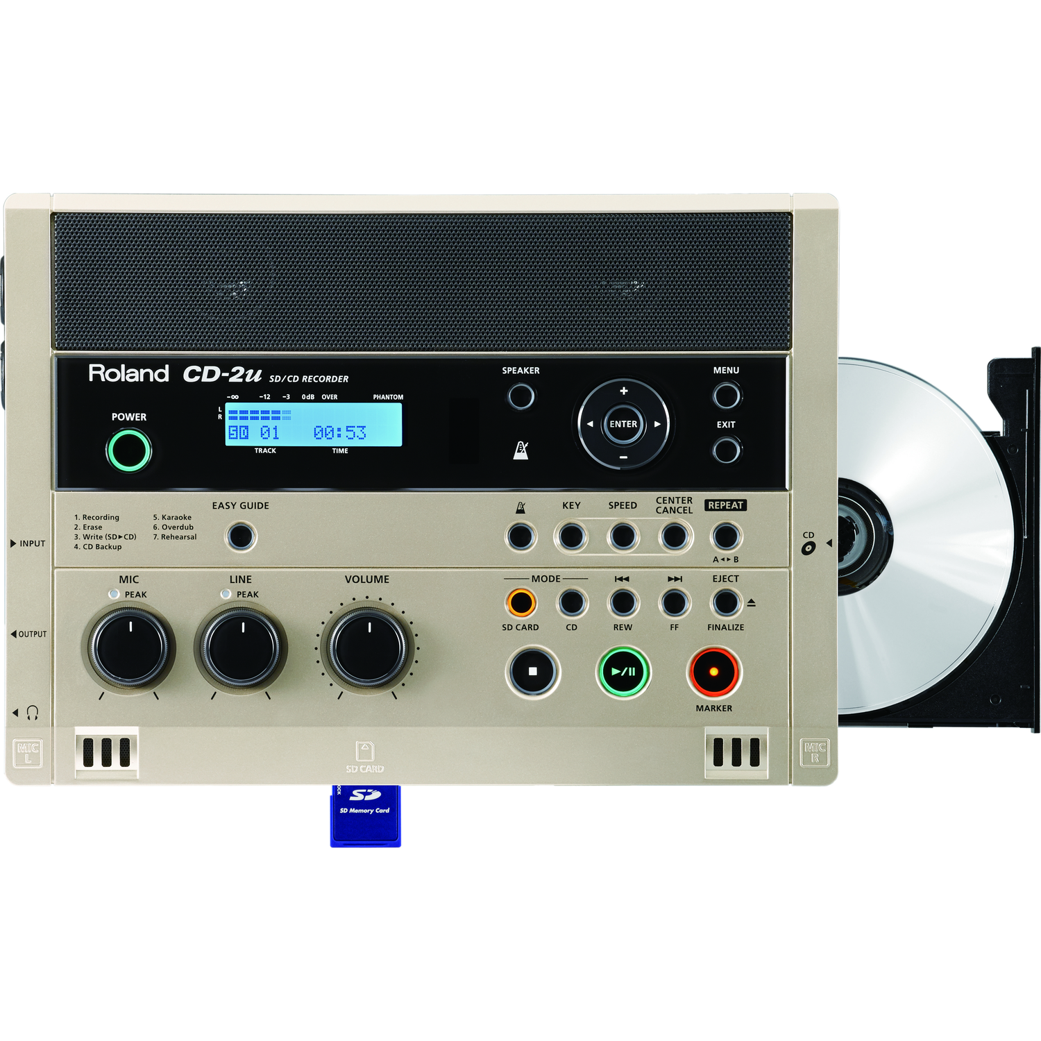 Roland Portable Field Recorders Roland CD-2u SD/CD Portable Field Recorder