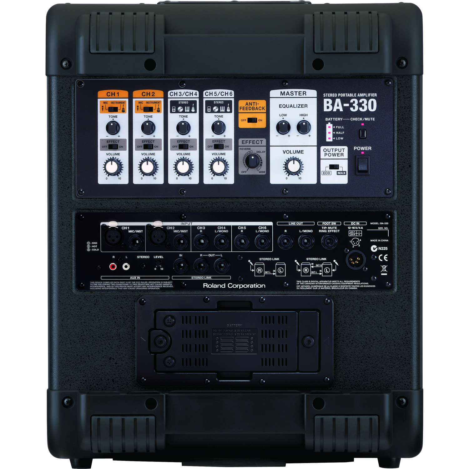 Roland Portable Pa Systems Roland BA-330 Battery Powered Portable Stereo PA System