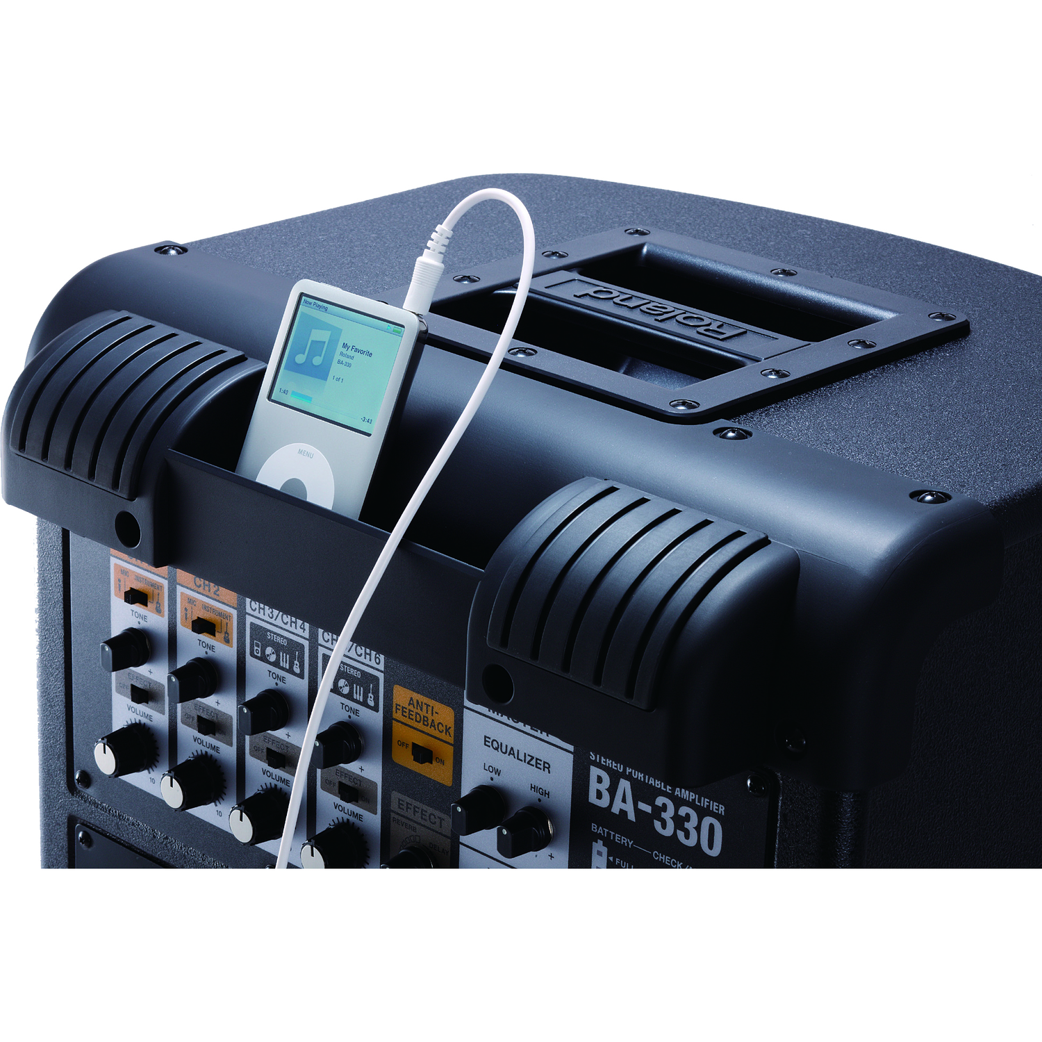 Roland Portable Pa Systems Roland BA-330 Battery Powered Portable Stereo PA System