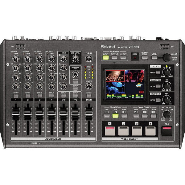 roland video mixers and switchers roland vr-3ex sd/hd a/v mixer with usb streaming