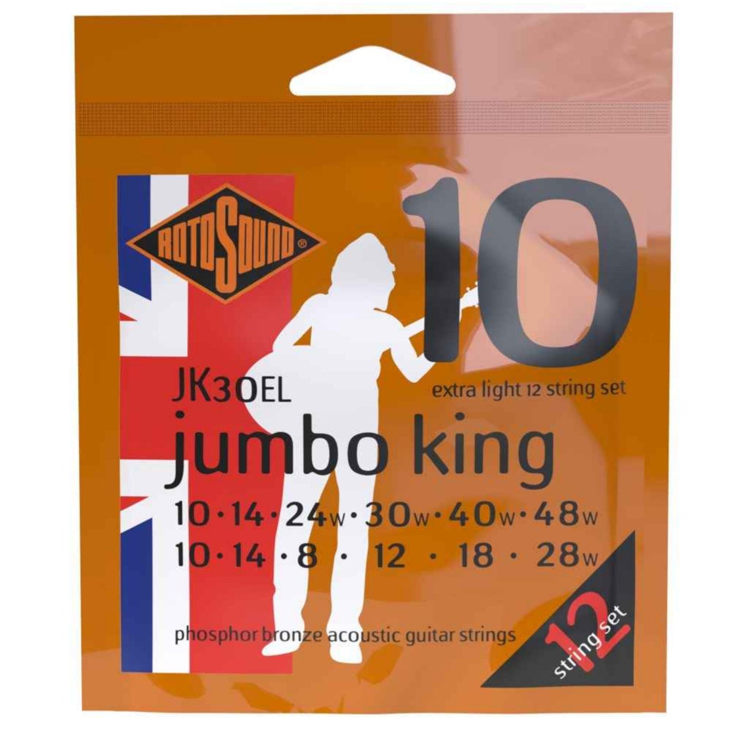 Rotosound Acoustic Guitar Strings Rotosound JK30EL Phosphor Bronze 12 Acoustic Guitar String