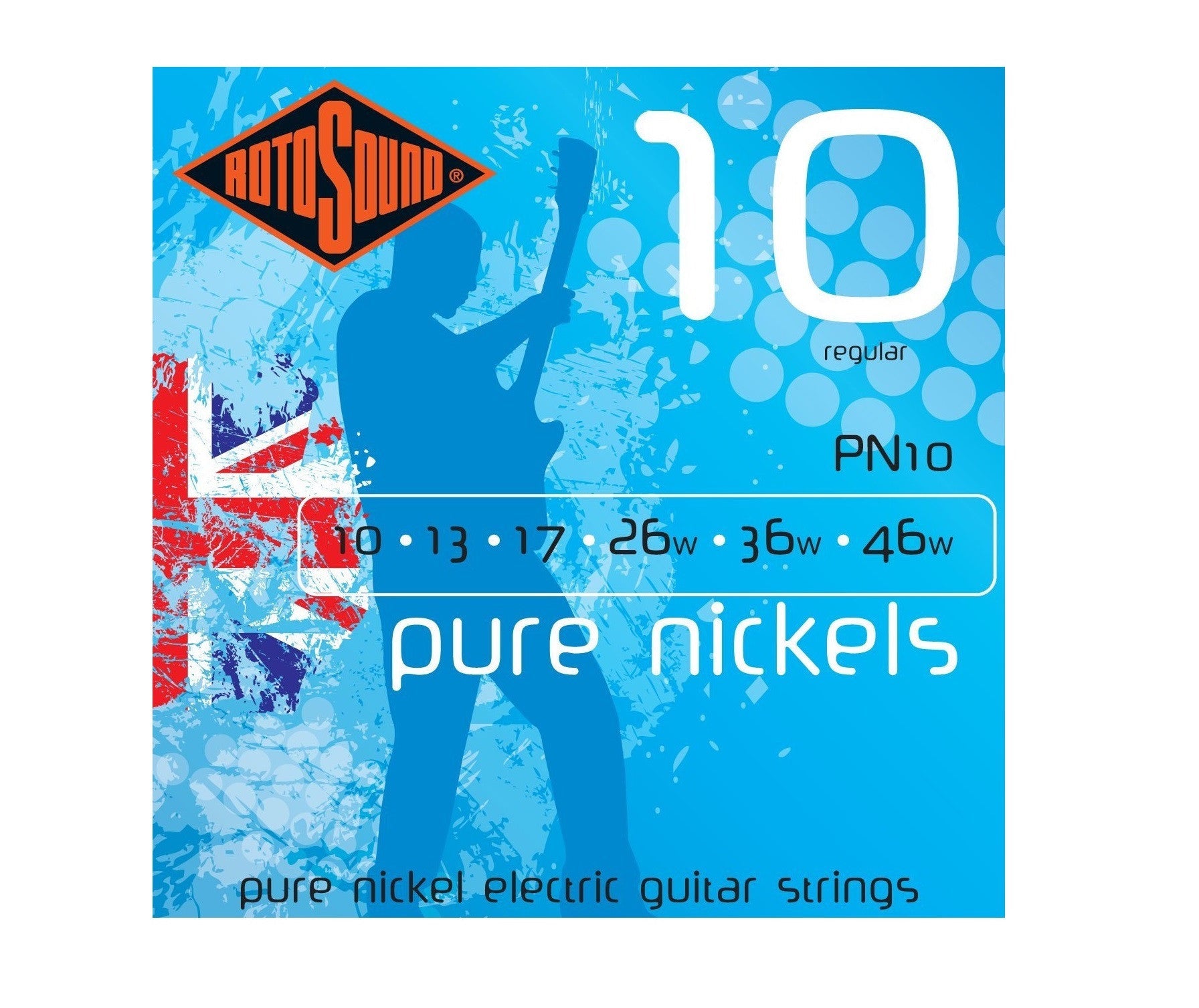 rotosound electric guitar strings rotosound pn10 pure nickel 10-46 electric guitar strings